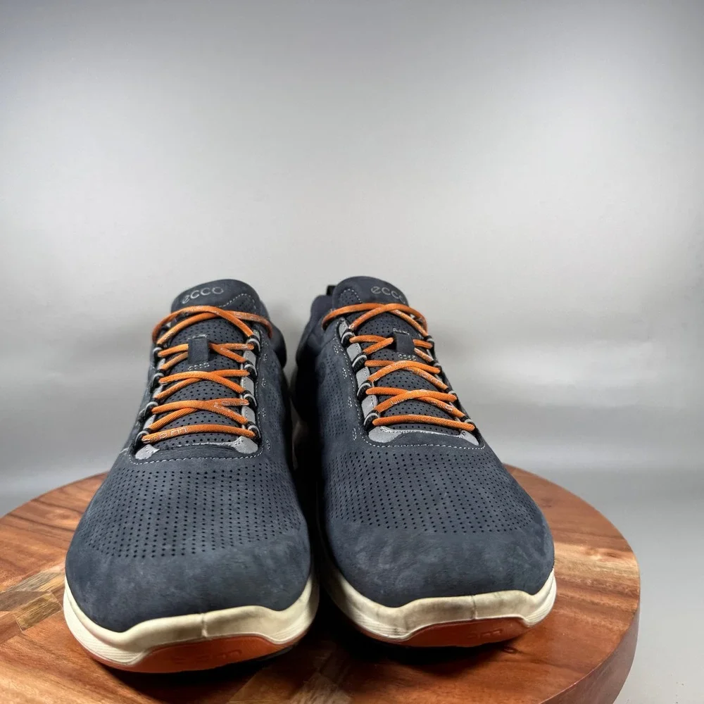 ECCO Biom 2.0 Navy Blue Leather Low Top Sneakers Mens Size 46 US 12-12.5